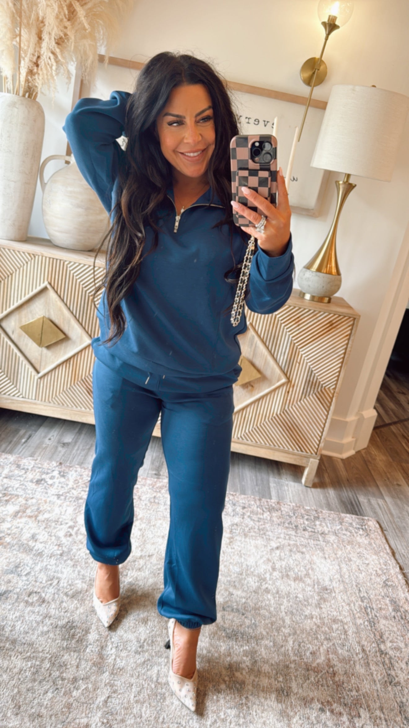 Dark Royal Blue 1/4 Zip Jacket and Pants Set