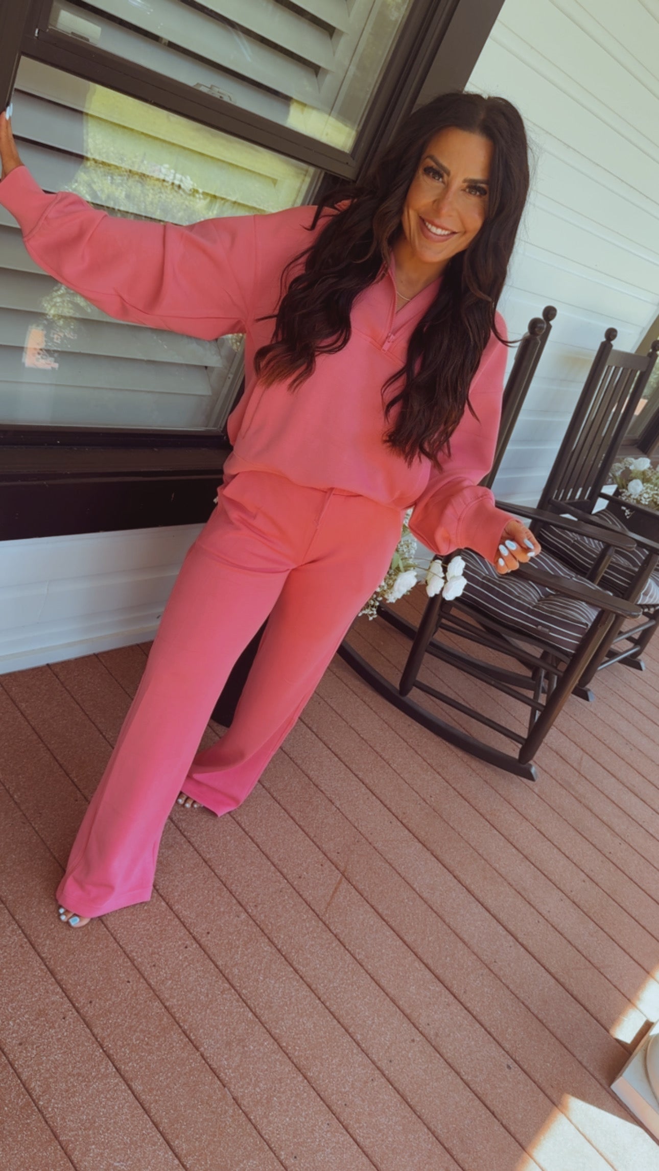 Rae Mode Heaven Soft Lightweight Pink  Quarter  Zip Pull Over