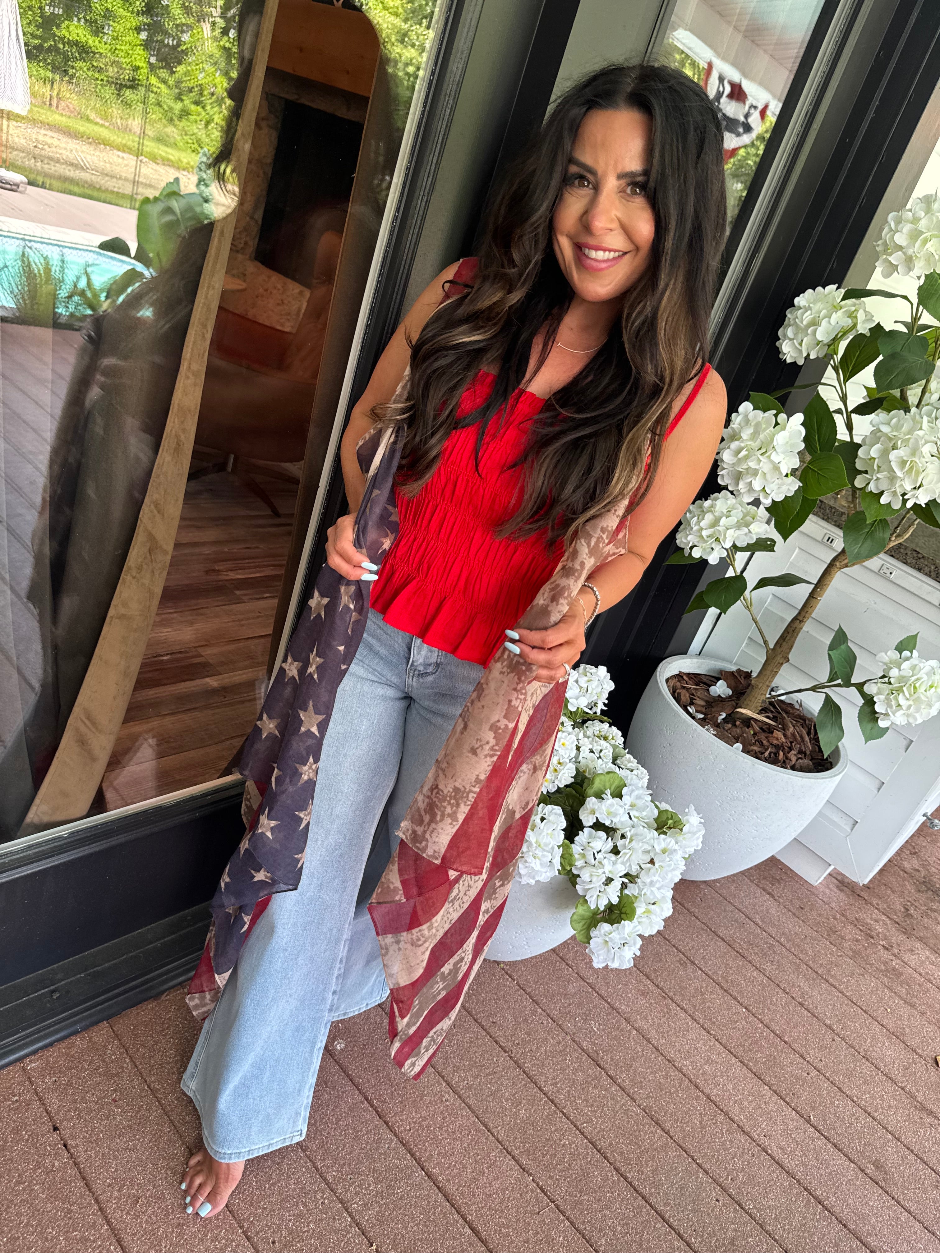 Vintage Americana Flag Vest