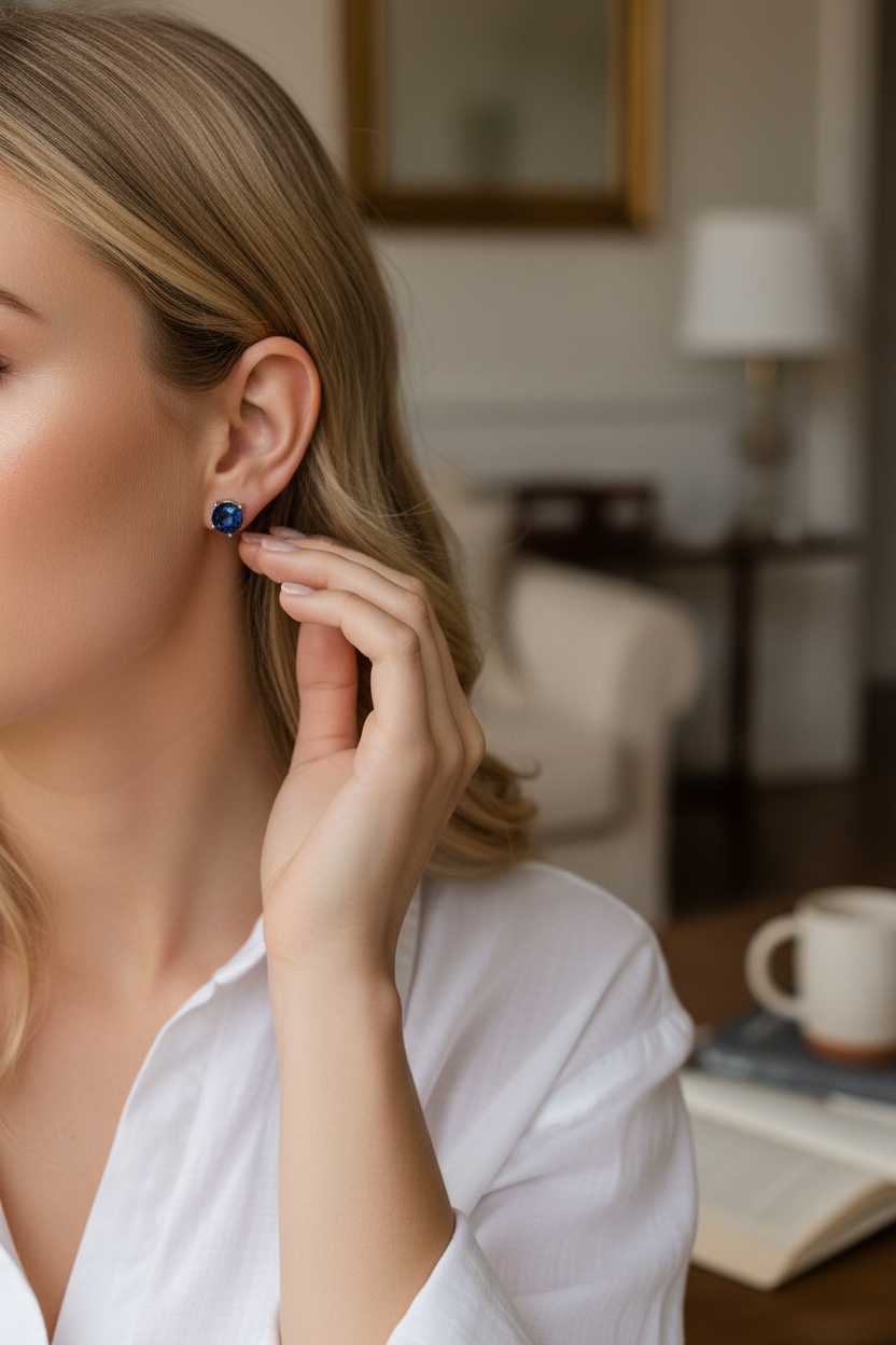 Topaz and Gold Stud Earrings