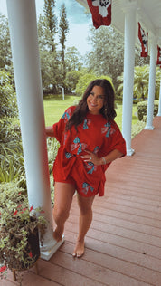 Chic Red White And Blue Sequin Bow Shorts