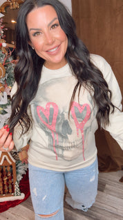 Cream Skull Crystalized Crewneck