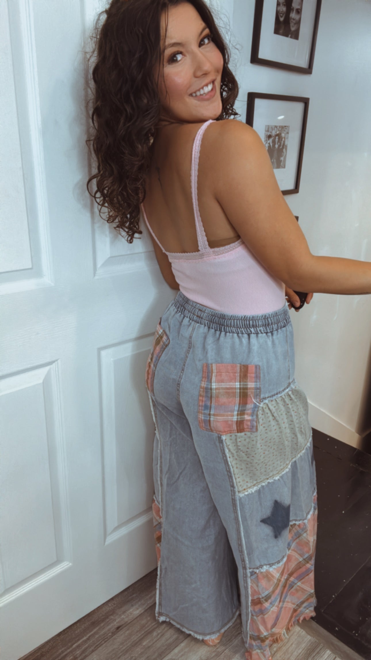 Sassy Pink Lace Trim Ribbed Bodysuit