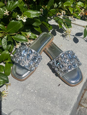 Diva Crystal Sparkle Silver Sandals