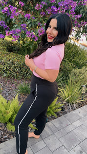 Pink Short Sleeve Ultra Soft Vneck Bodysuit