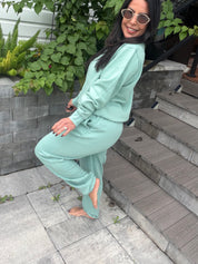 Dusty Teal Soft Joggers