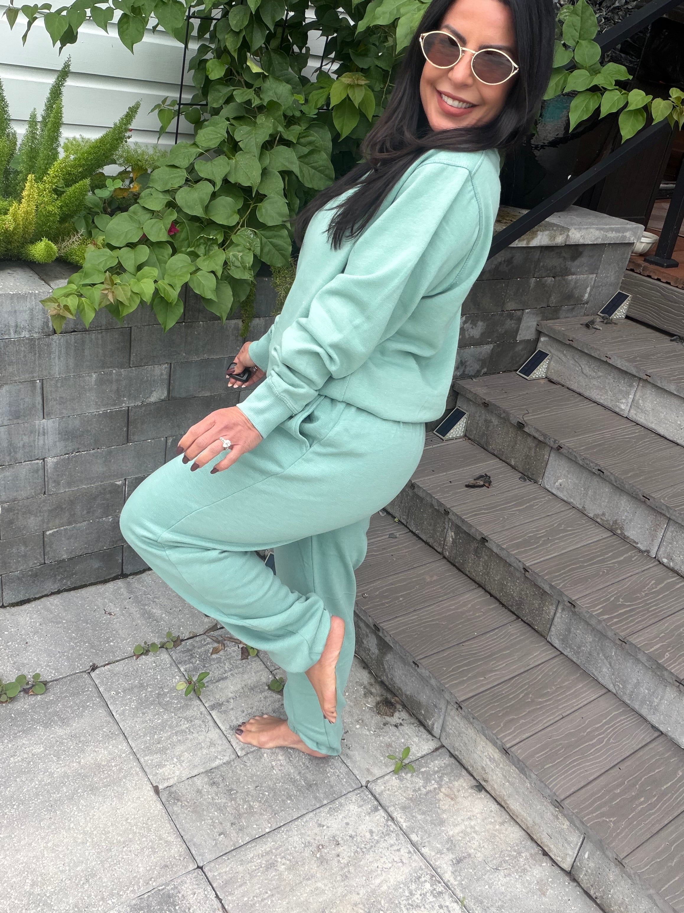 Dusty Teal Soft Joggers