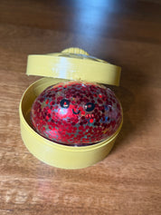 Red Glitter W/Multicolor Orbes Dumpling