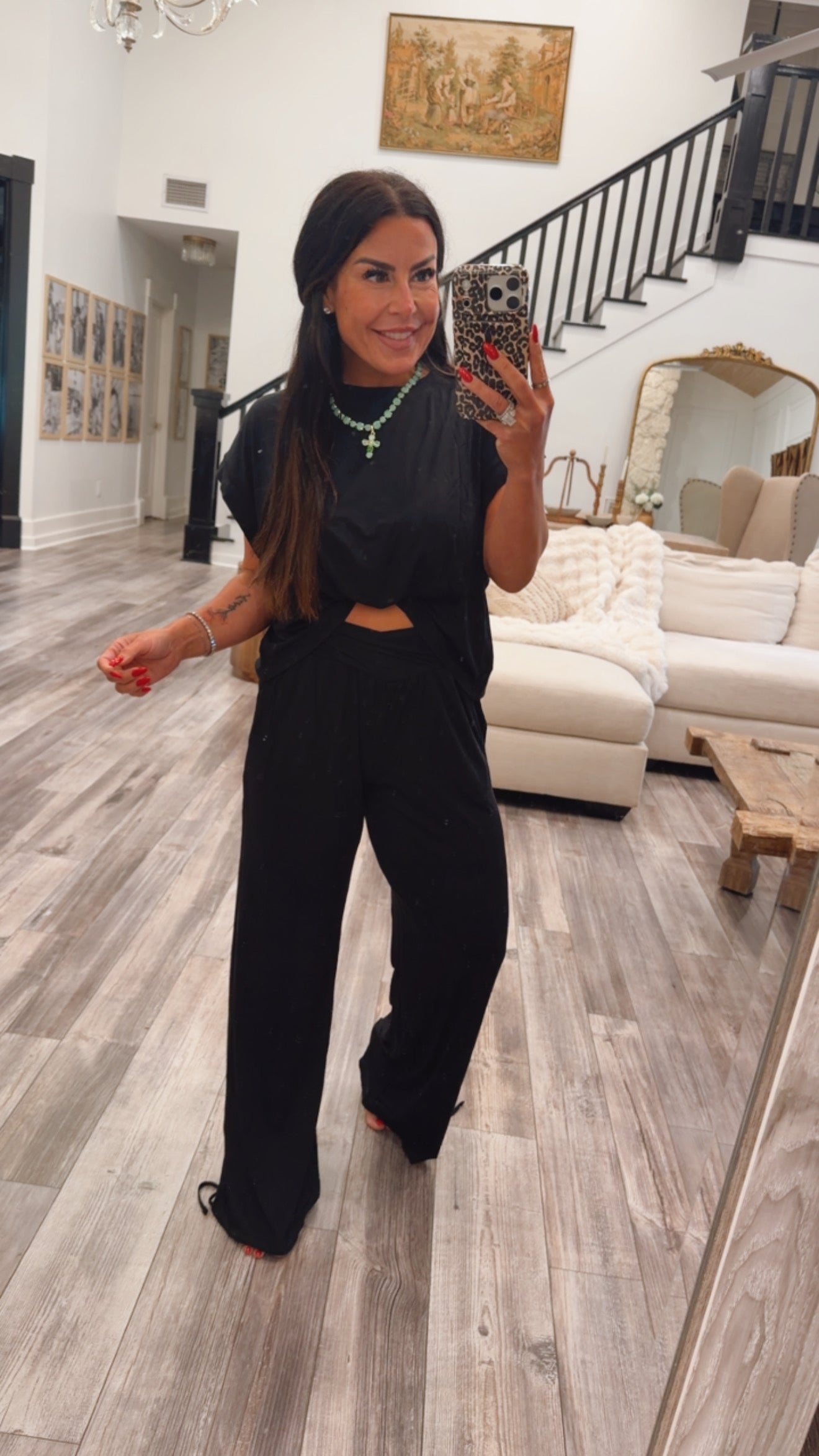 Black Open Back Ultra Soft Rae Mode Top