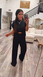 Black Open Back Ultra Soft Rae Mode Top