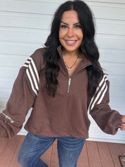 Ultra Soft Brown Quarter Zip Jacket