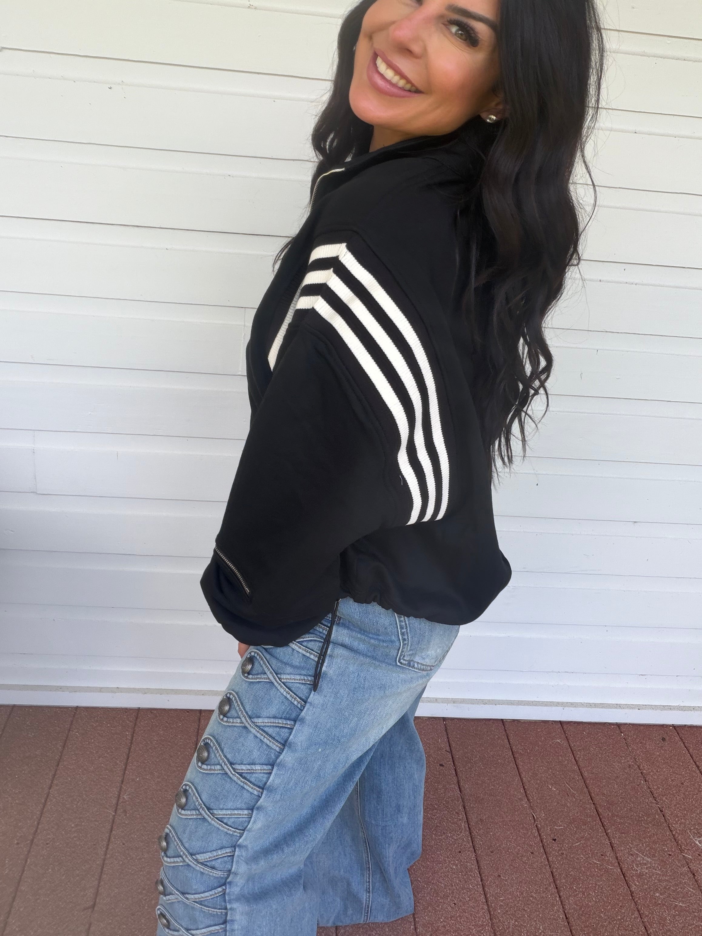 Ultra Soft Black Quarter Zip Jacket