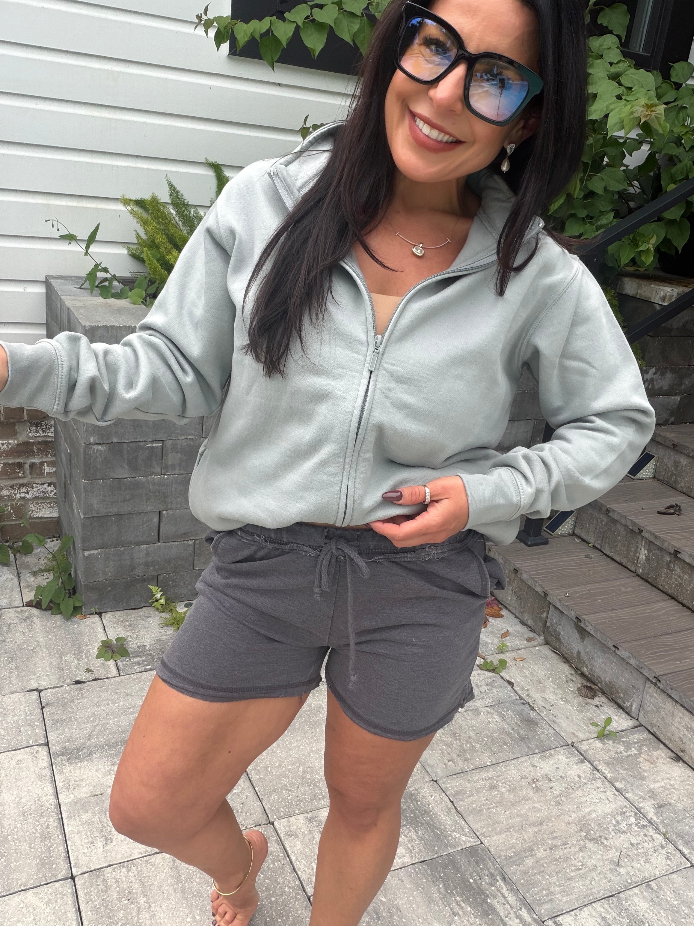 Black Distressed Black Lounge Shorts