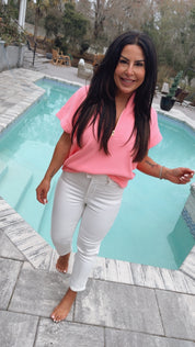 Heaven Soft Neon Pink Lightweight 1/4 Zip