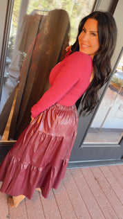 Rae Mode Heaven Soft Square Neck Long Sleeve Top Plum