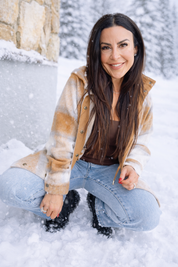 Camel Plaid Button Up Cozy Co Jacket