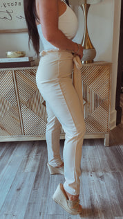 Taupe Ruffle Bottom Pants