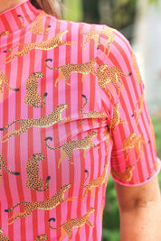 Kora Short Sleeve Mesh Top- Savanna Soirée