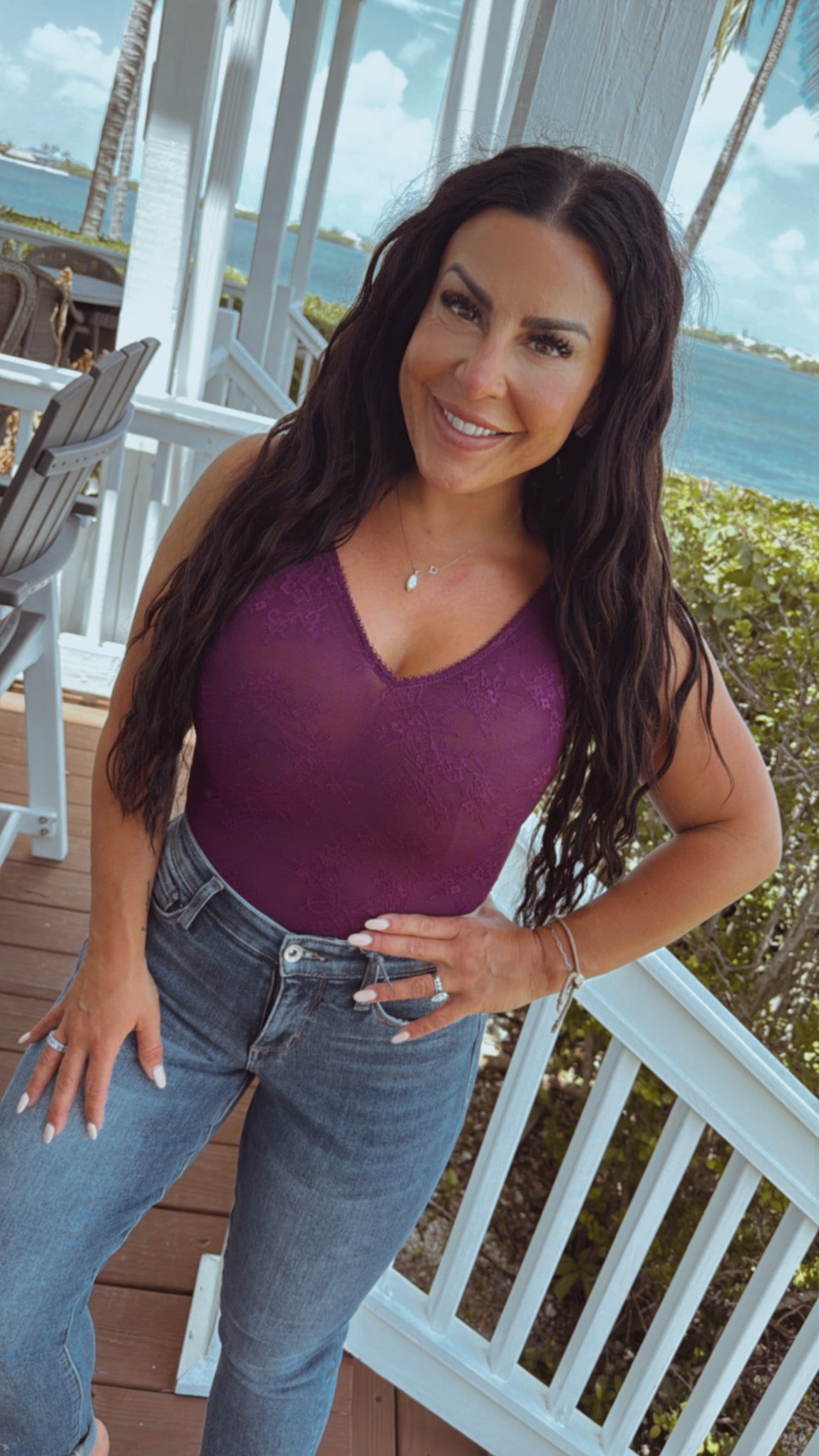 Sassy Purple Lace Shaping Body Suit