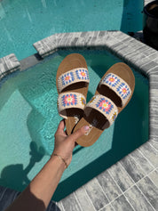 Corky Knit Tank blue and Pink Sandals