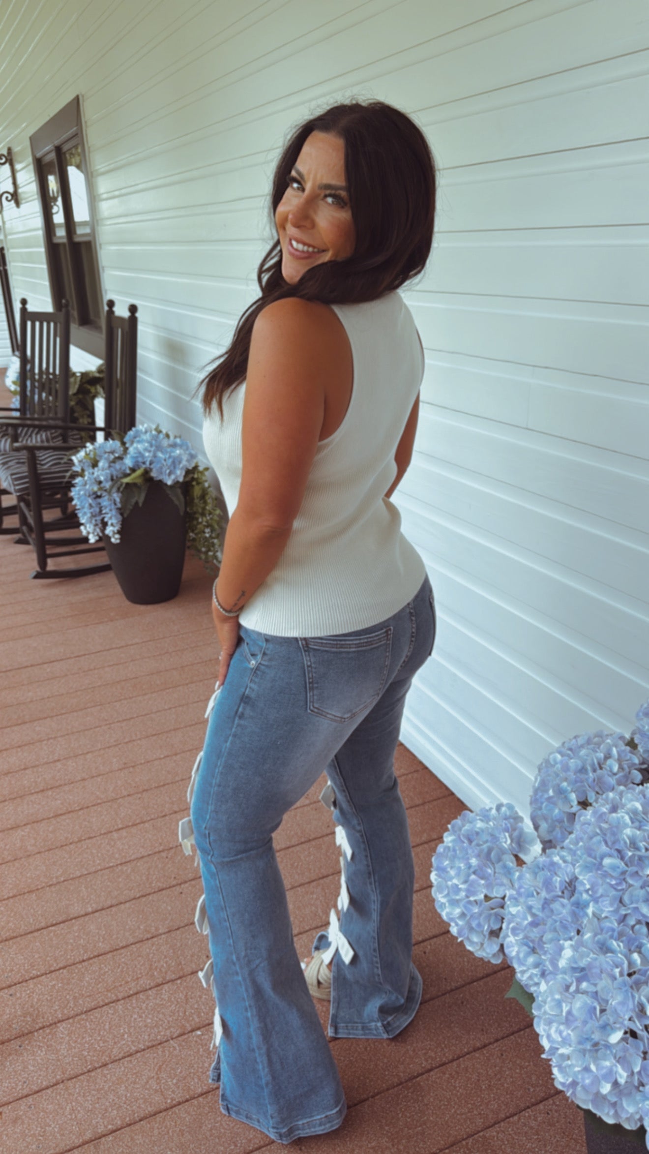 Ultra Soft Knit Taupe Sleeveless Button Up Top