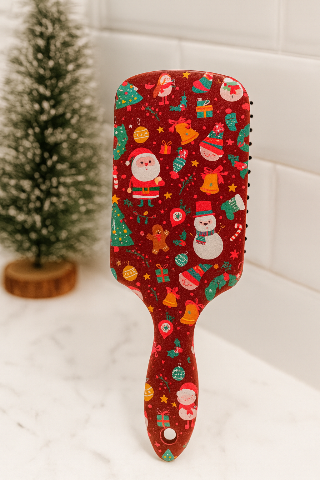 Red and Brown Santa Hair Brush