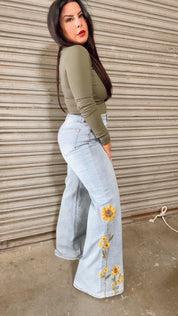 Oli and Hali High Rise Sunflower Jeans