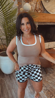Everyday Black and White Checkered Shorts