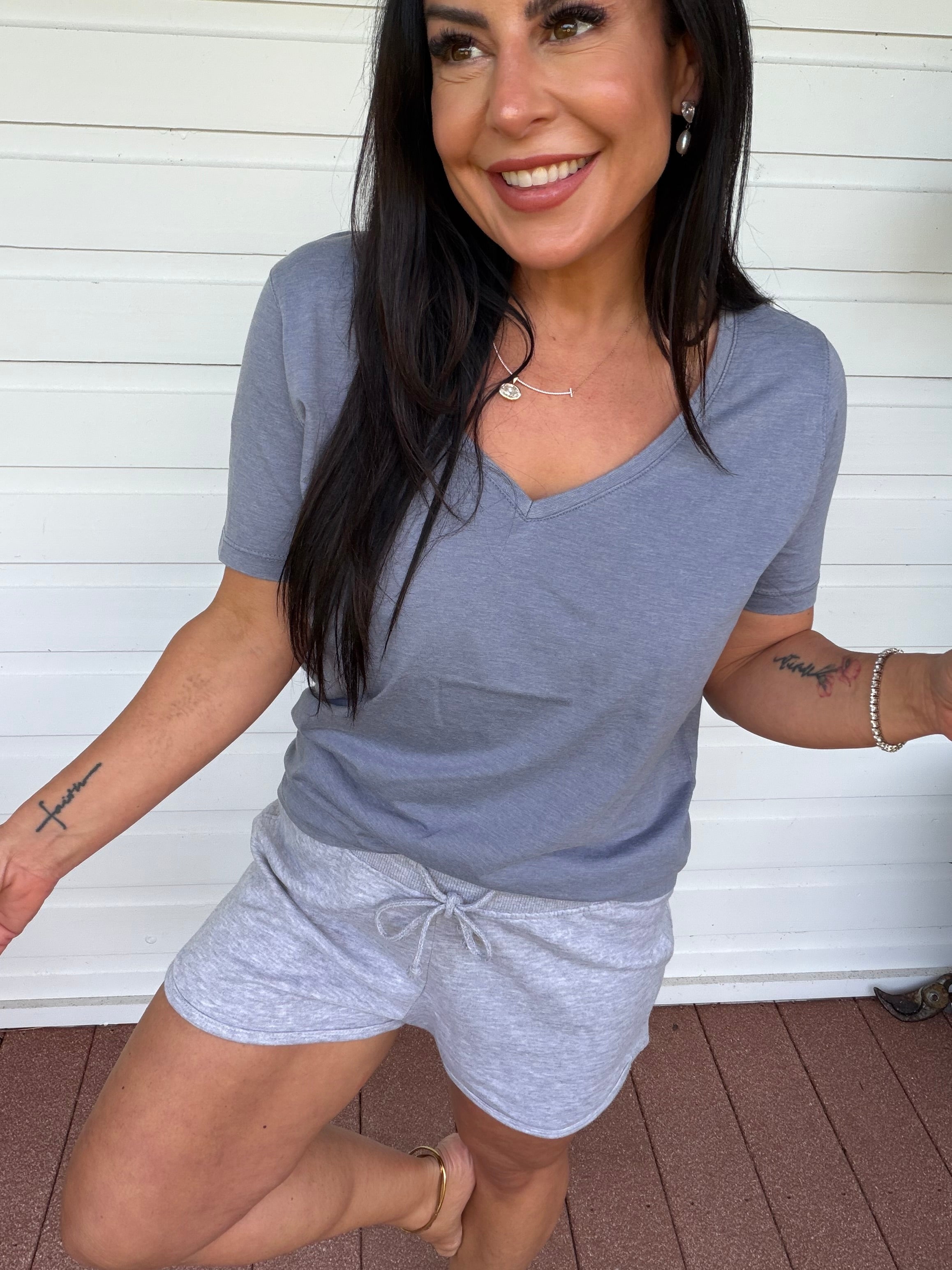 Ultra Soft Heather Grey Lounge Shorts