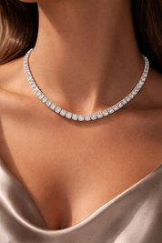 Bella Neane Diva White Gold Tennis Necklace 18"