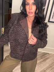 Brown Leopard Button Up Shacket