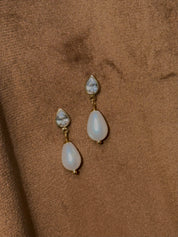 Tear Drop Crystal and Pearl Earrings