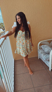 Chic Bright Multicolor Floral Tank Dress