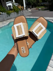 Mia Natural Whicker Sandals