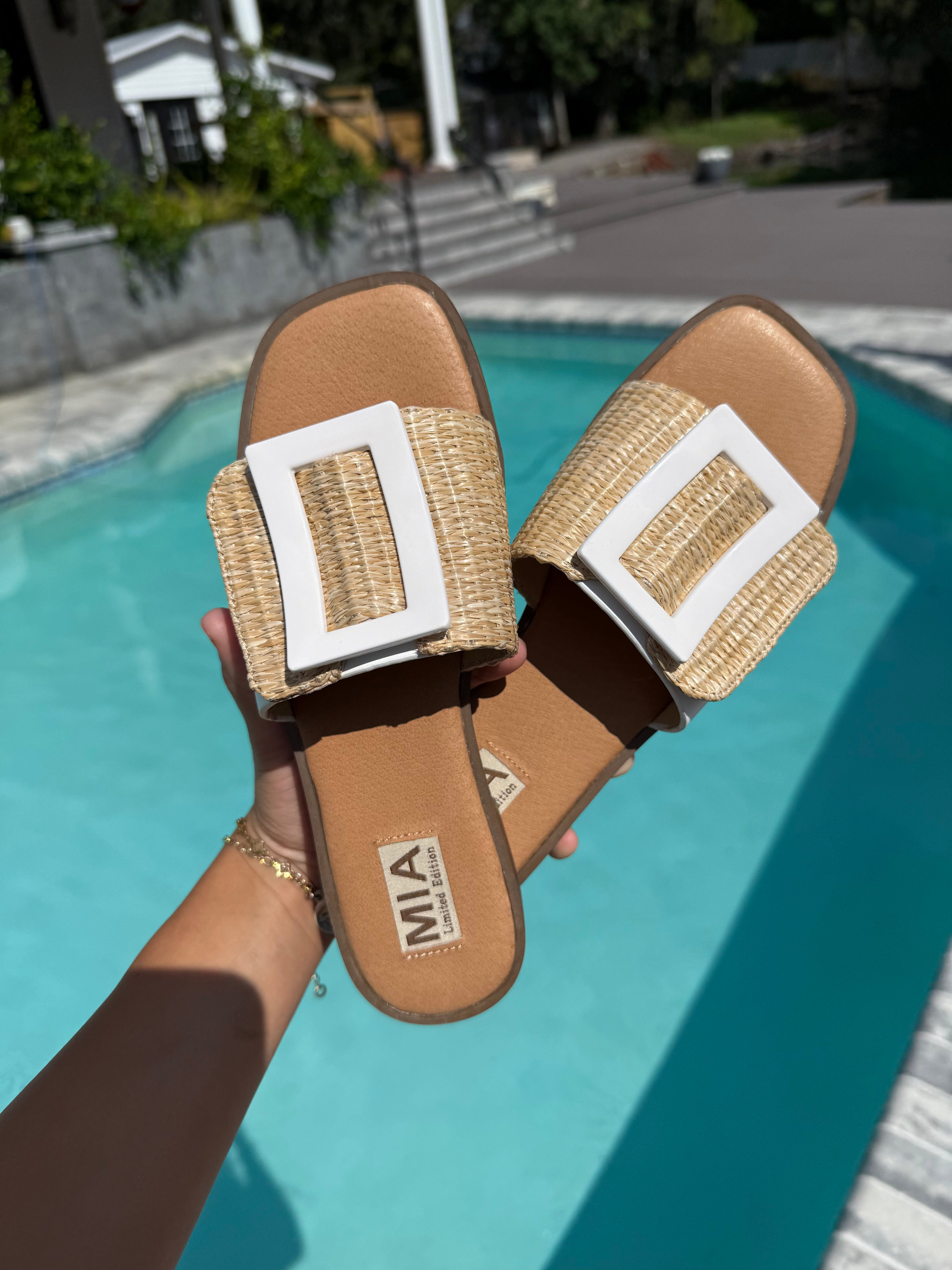 Mia Natural Whicker Sandals