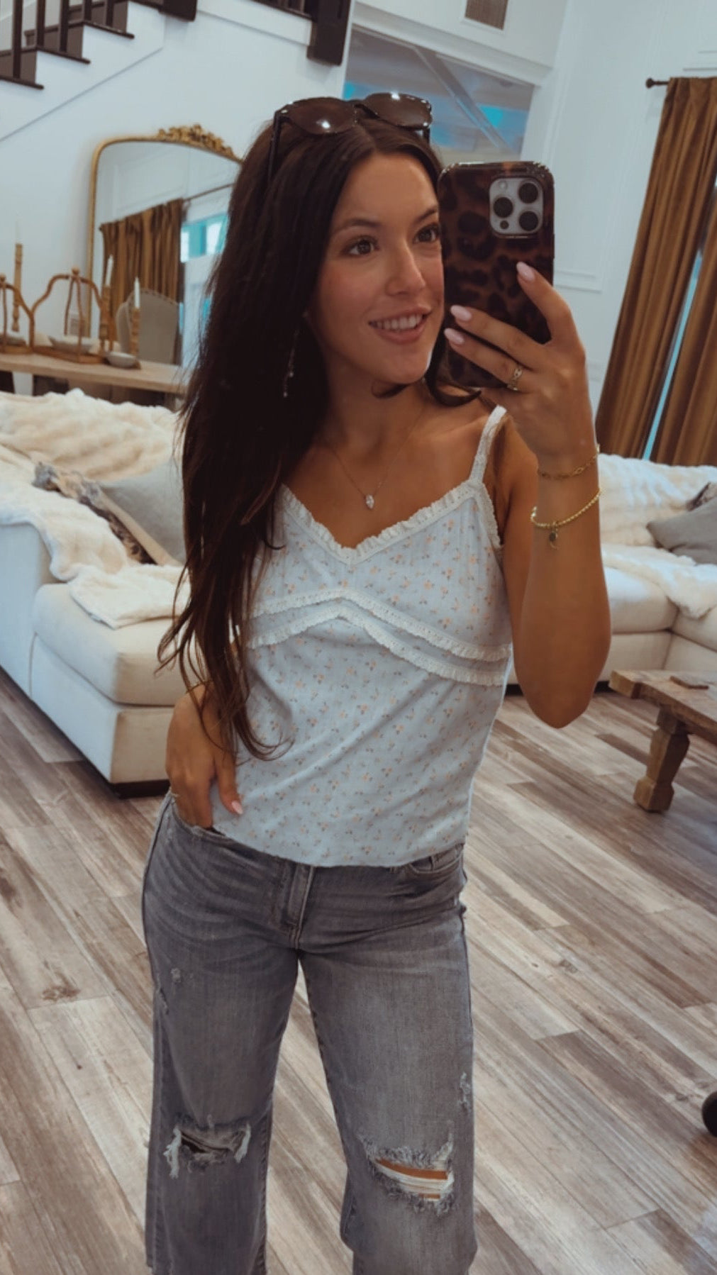 Judy Blue High waist Destroy Crop Wide Leg Jeans