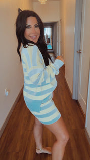 Cozy Co Blue and Yellow Knit Shorts