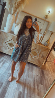 Chic Floral Denim Romper