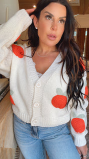 "The Holly" Ivory and Oranges Knit Sweater
