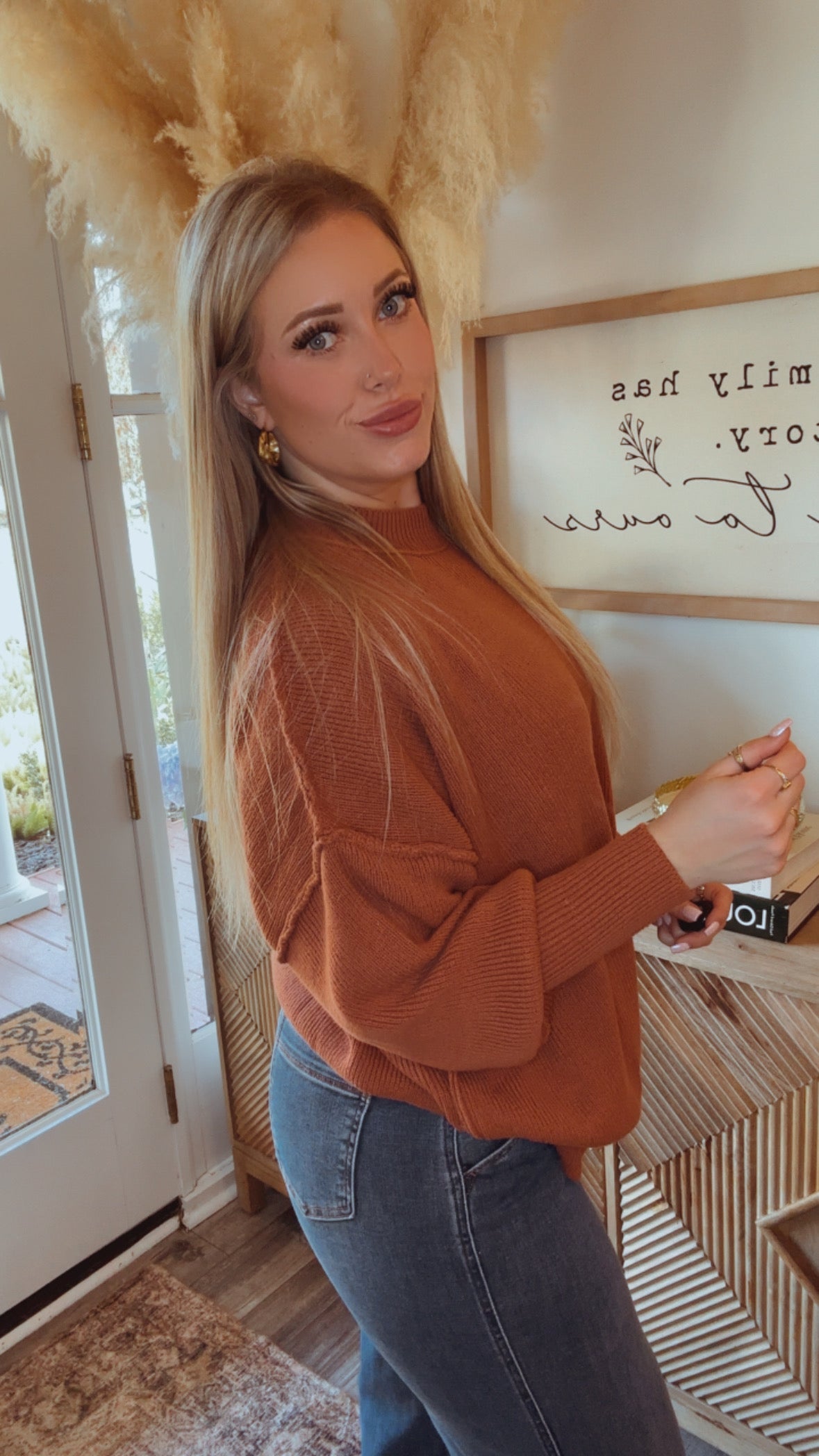 Terracotta Knit Oversized Raemode Sweater