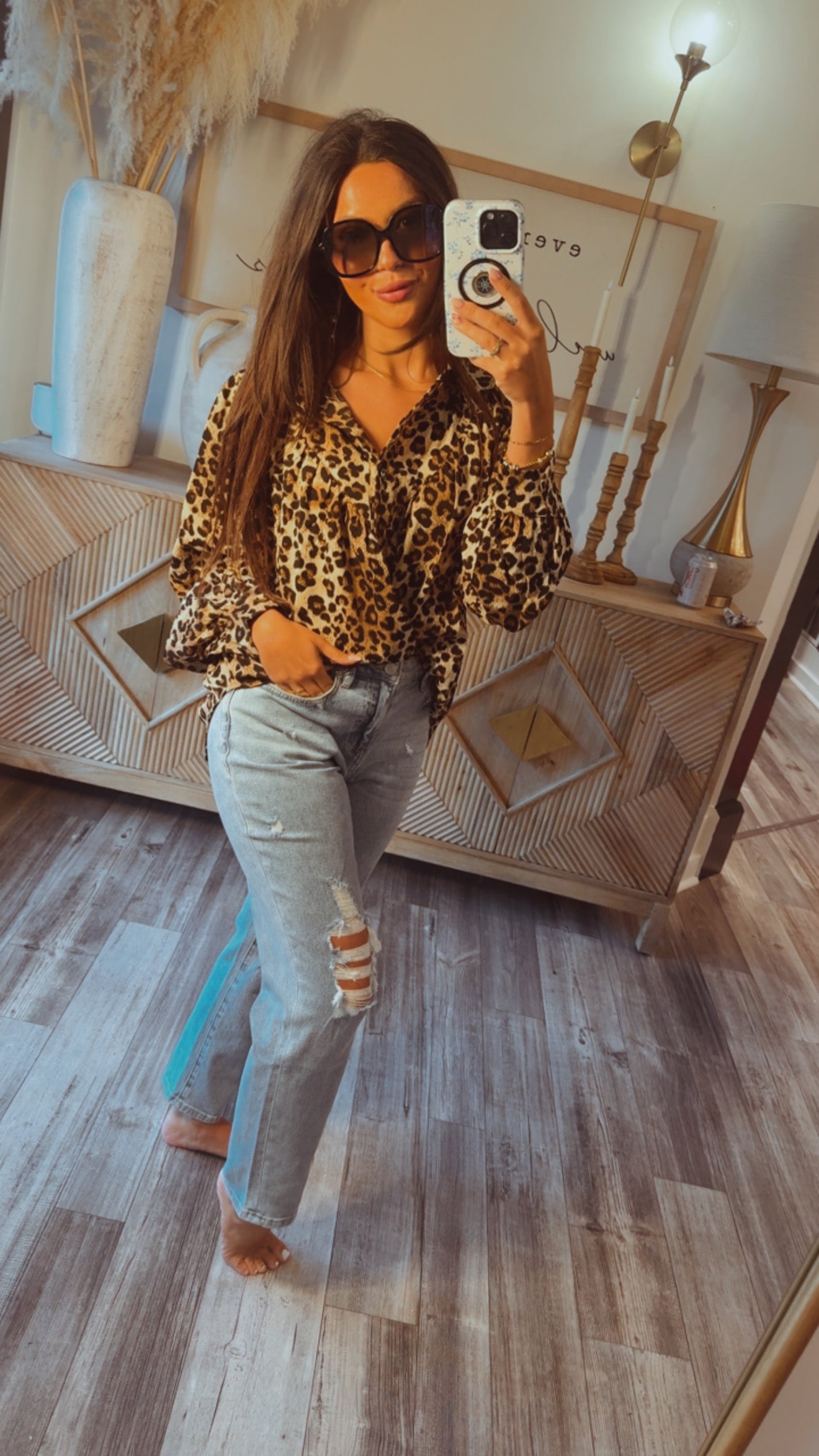 Leopard Long Sleeve Chic Top