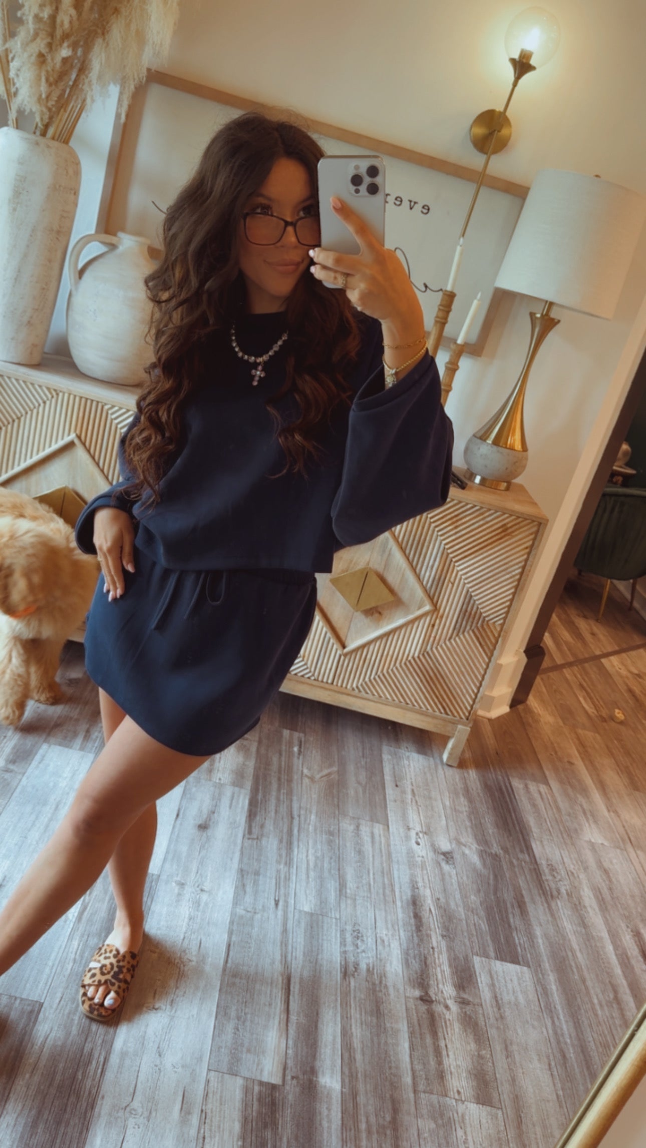 Lovely Navy Ultra Soft Flowy Skort