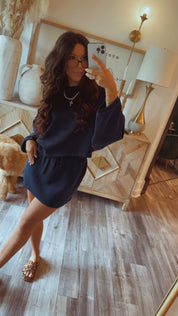 Lovely Navy Ultra Soft Flowy Skort