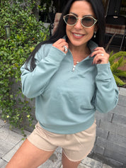 Ultra Light Green 1/4 Zip Jacket