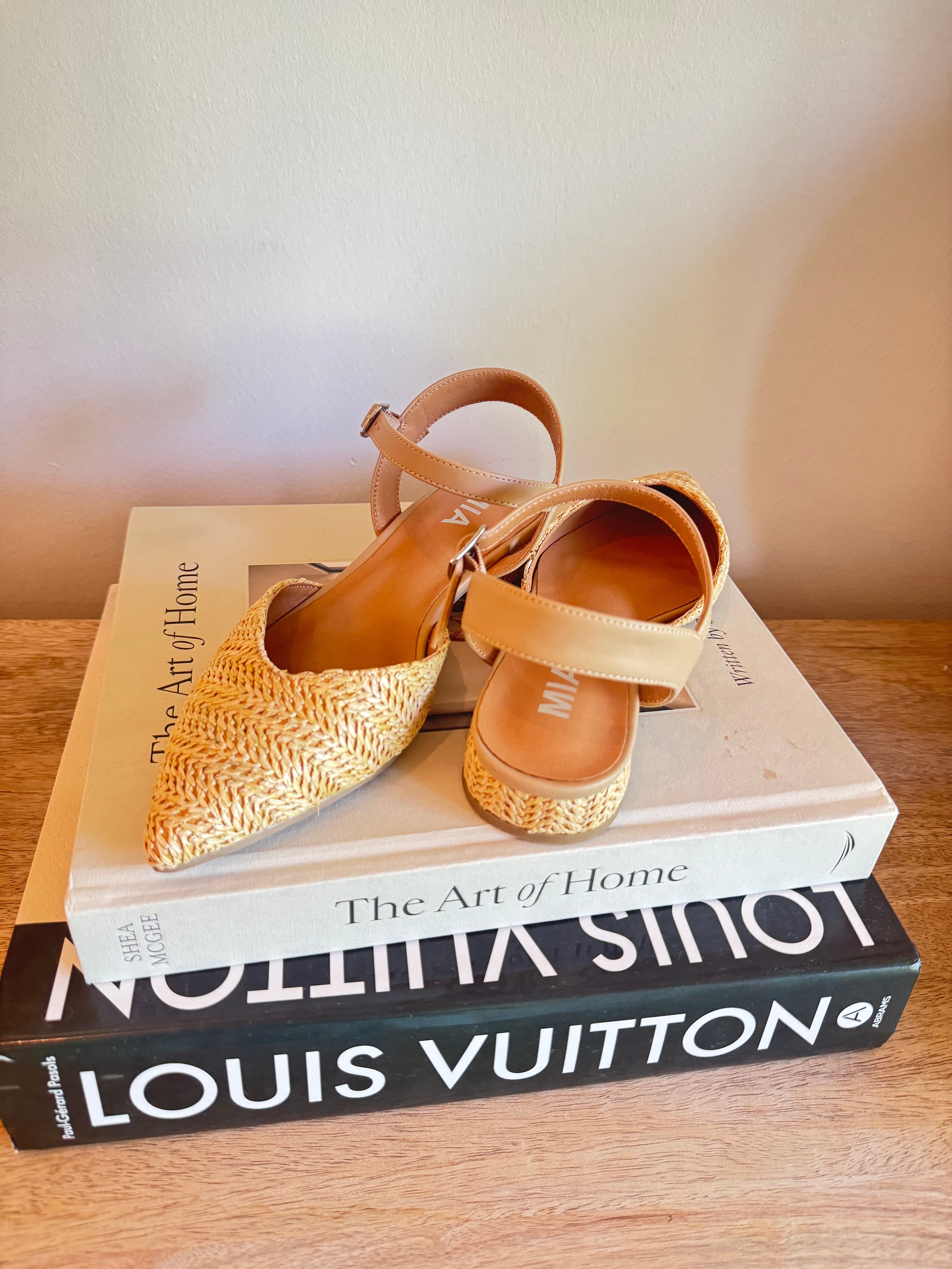 Mia Natural Woven Close Toe Heels