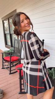 Black and White Inspired Plaid Dress