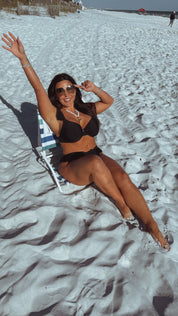 DTW Exclusive Black Ruffle Bikini Top