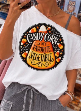 Candy Corn is My Favorite Vegatable  Bling Chrissy Cut Grpahic Top