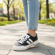 Corky Black and White Polka Dot Sneakers