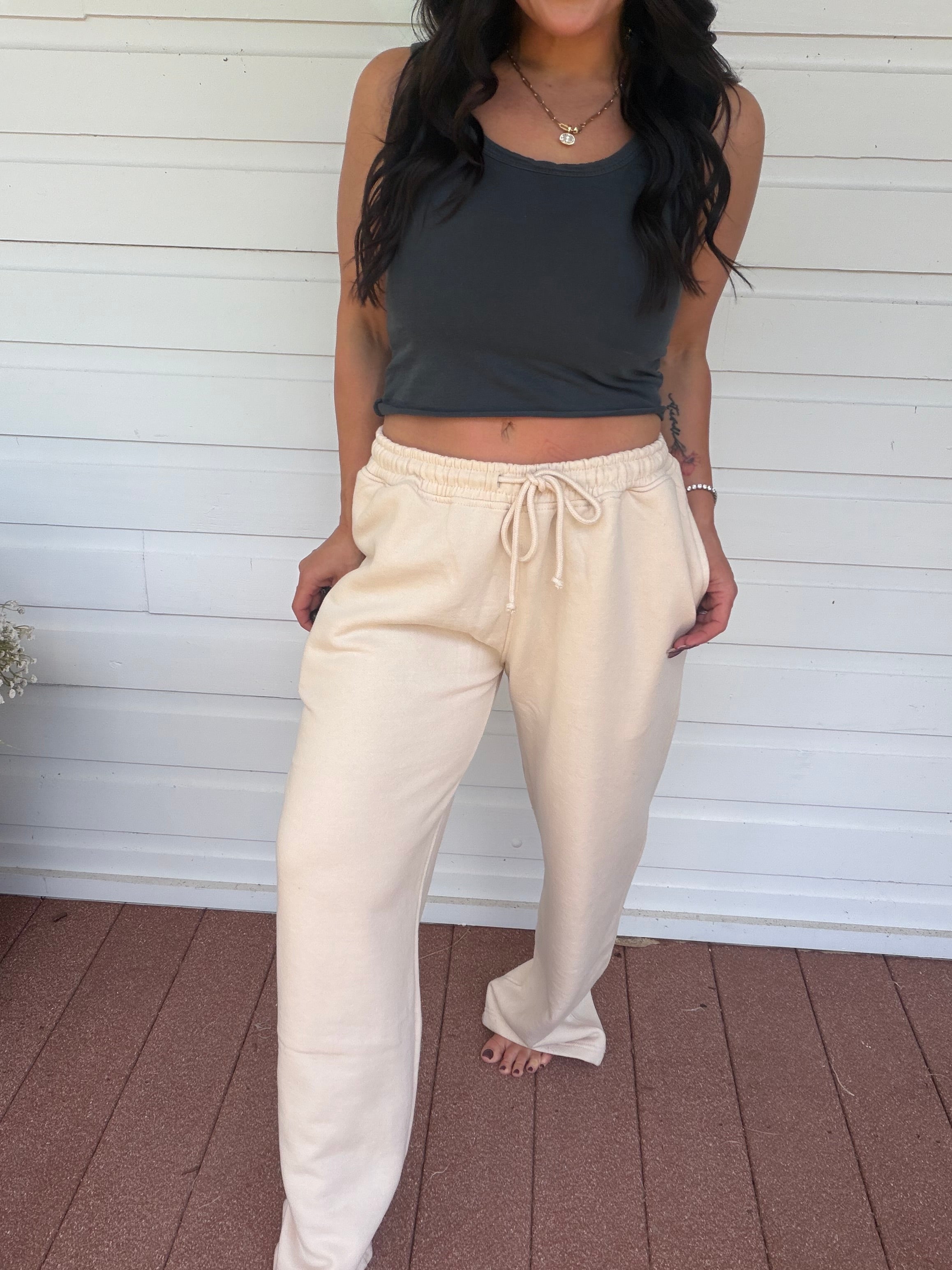 Khaki Straight Leg Joggers